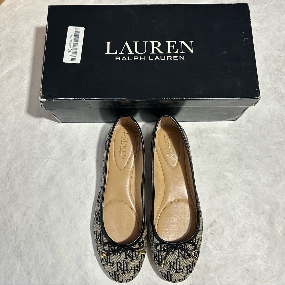 Lauren Ralph Lauren Jayna Mono Ballet Flat 7 NIB
